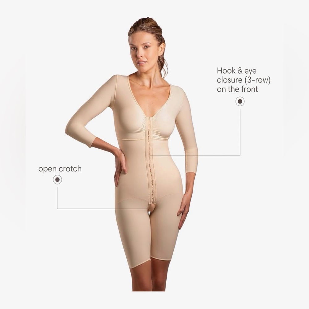 Isavela Full Body Suit Mid Thigh Plastic Surgery Compression Garment - 2XL